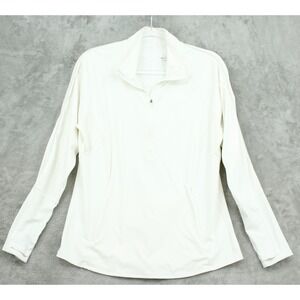 Athleta Jacket Womens XL Momentum Quarter Zip Pullover White Athletic Athleisure